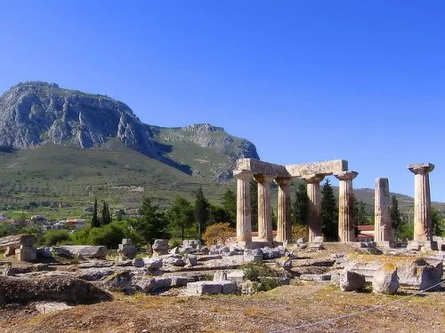 The agora of Ancient Corinth in Greece